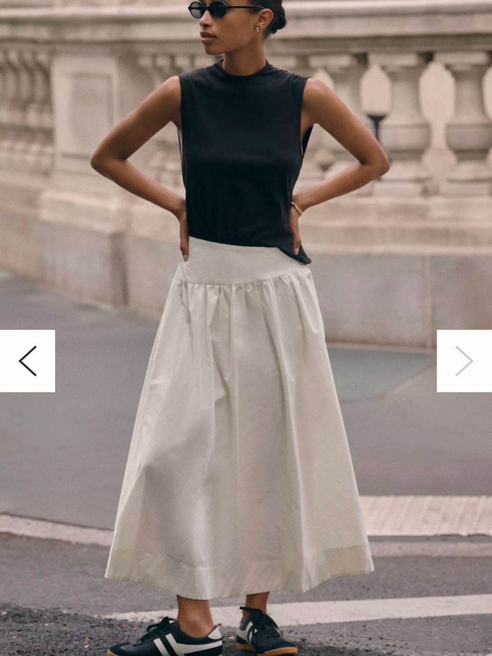 Anthropologie Ivory Maxi Gathered-Waist Skirt